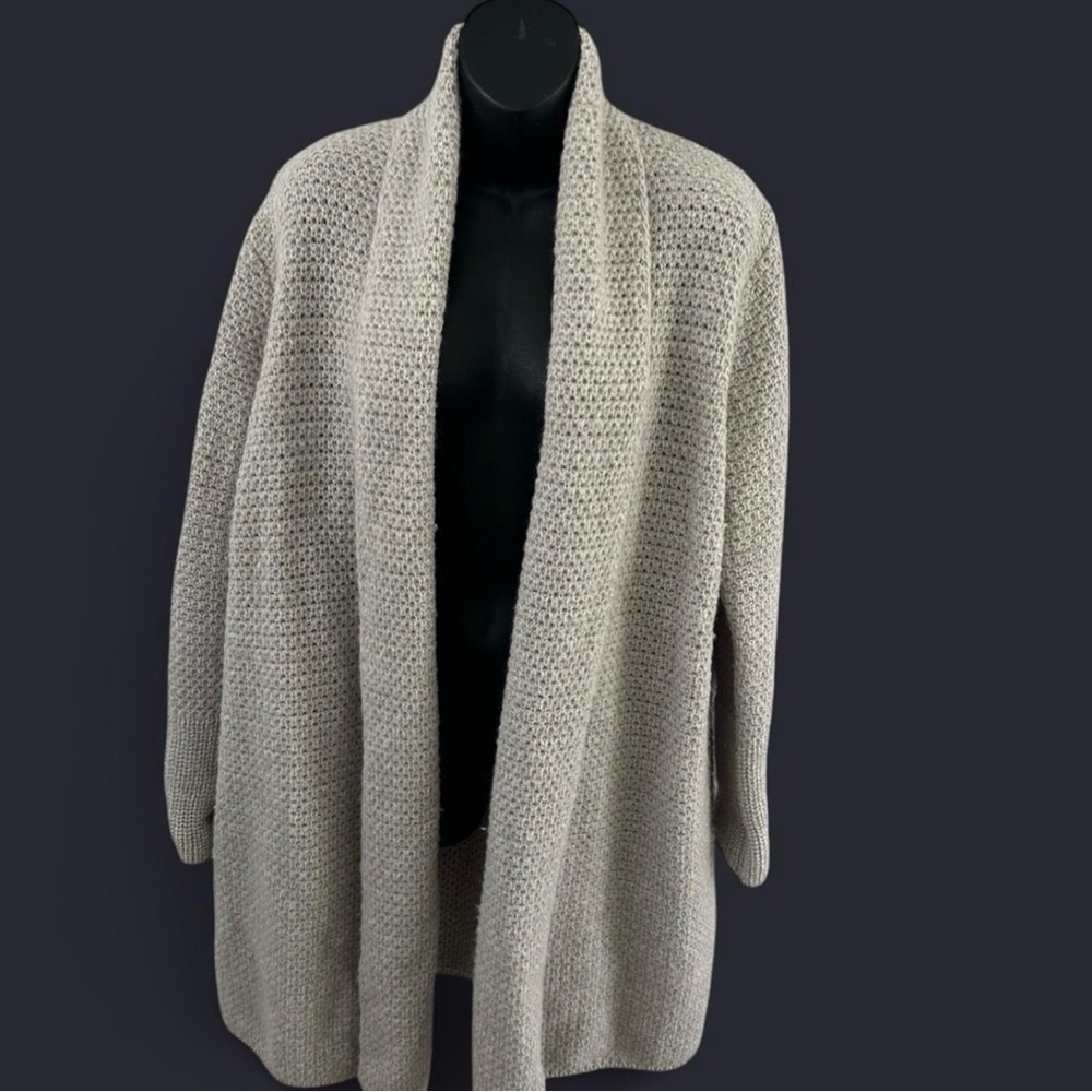 Elegant Beige‎ Open-Front Cardigan